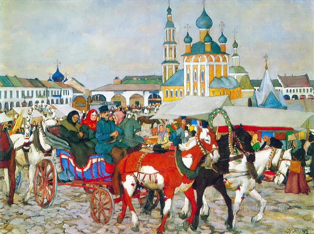 triple in uglich 1913 1 Konstantin Yuon Oil Paintings